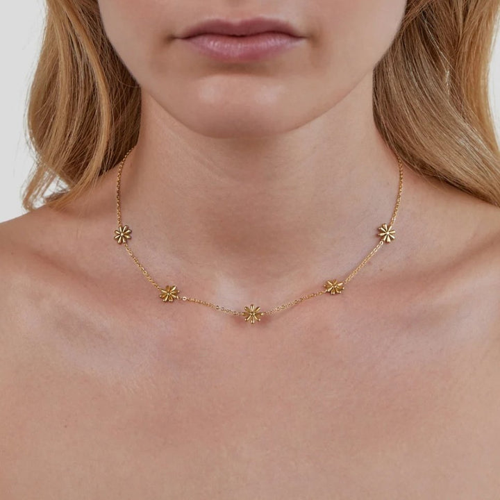 Flora Dainty Gold Necklace
