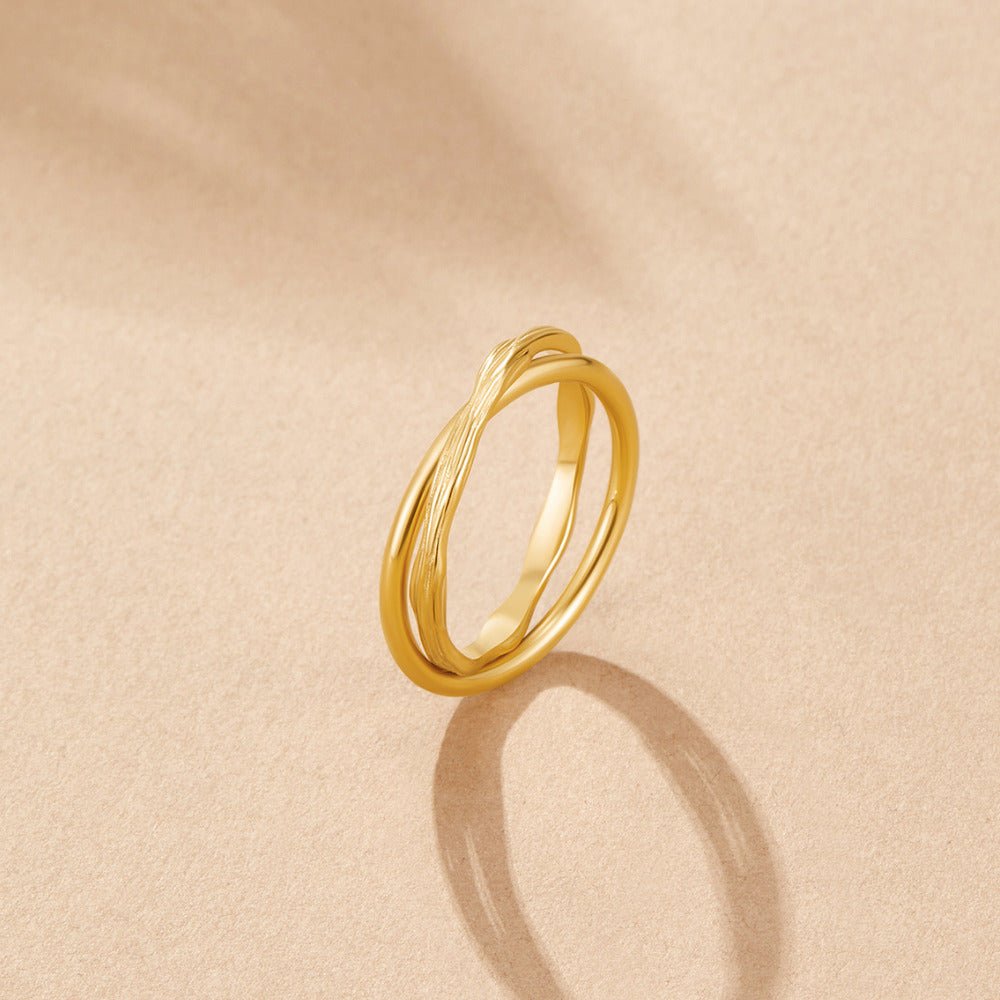 Entwined Double Band Ring