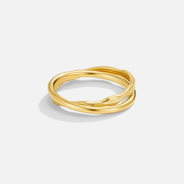 Entwined Double Band Ring