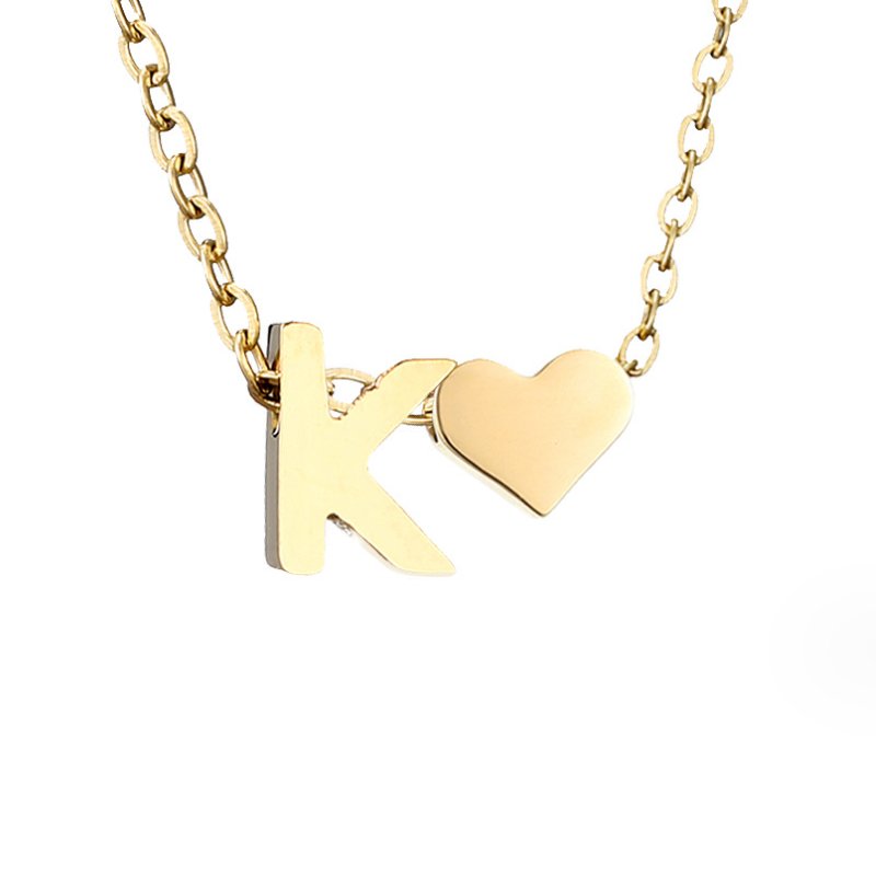 Arielle Heart Letter Necklace