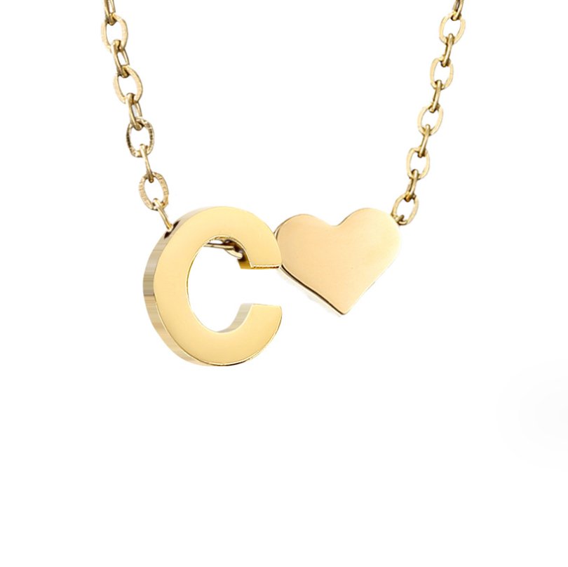 Arielle Heart Letter Necklace