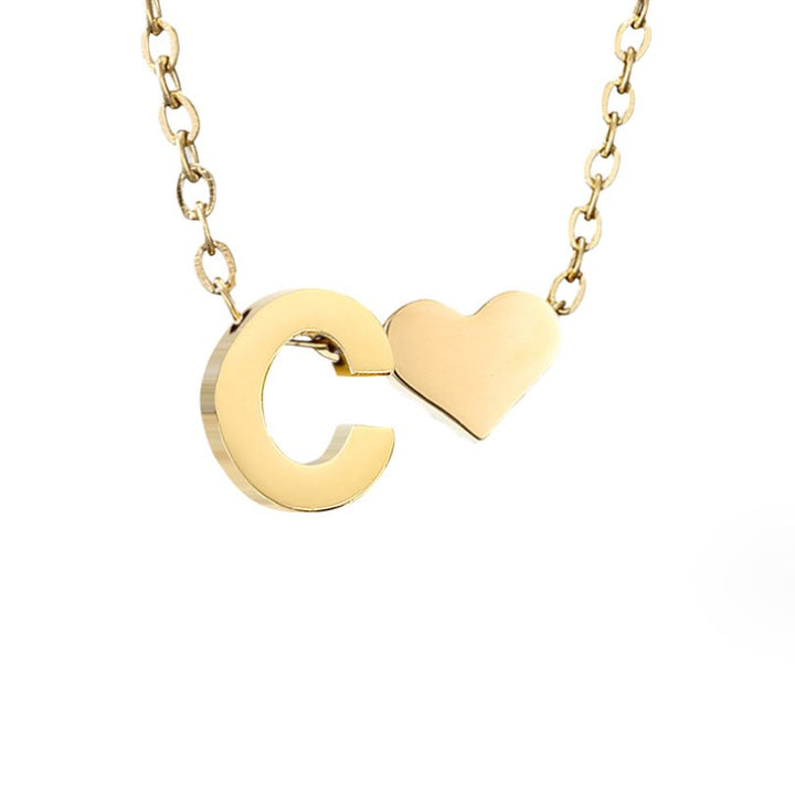 Arielle Heart Letter Necklace