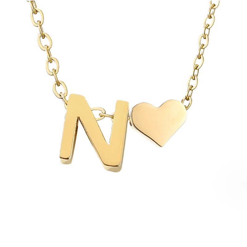 Arielle Heart Letter Necklace