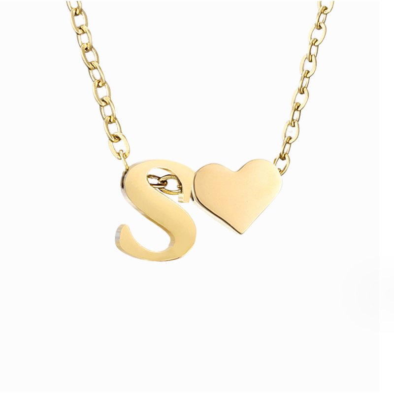 Arielle Heart Letter Necklace