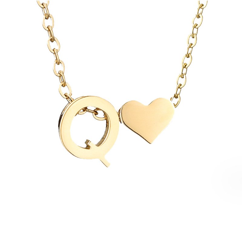 Arielle Heart Letter Necklace