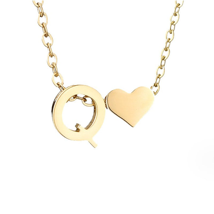 Arielle Heart Letter Necklace