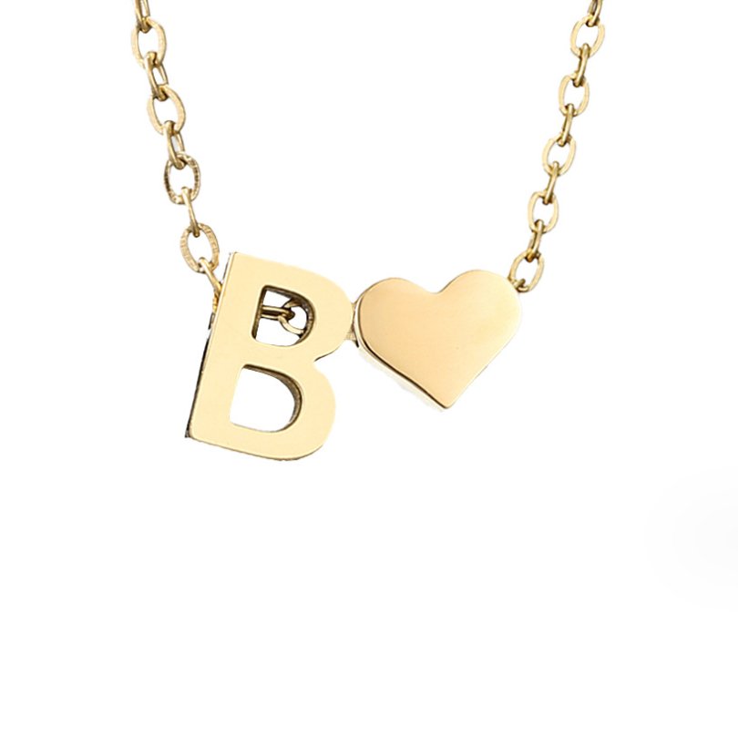 Arielle Heart Letter Necklace