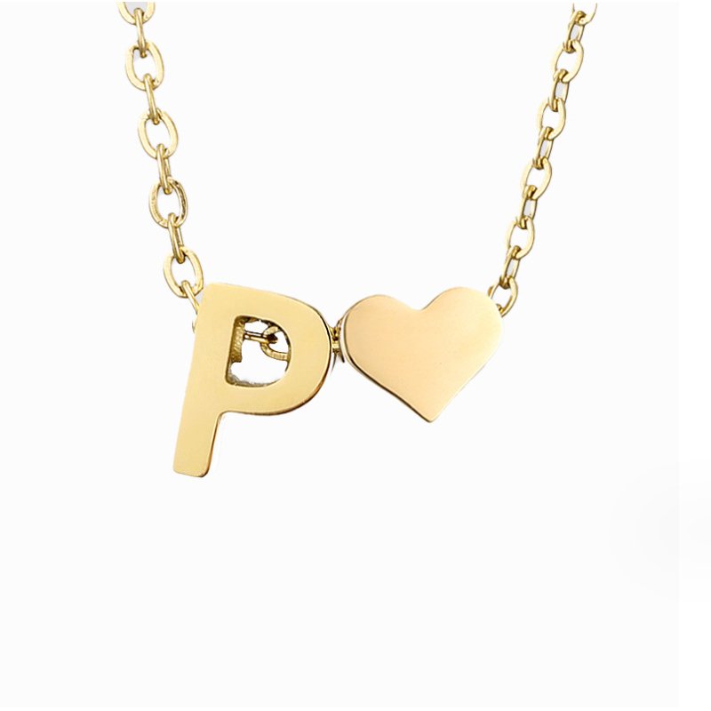 Arielle Heart Letter Necklace
