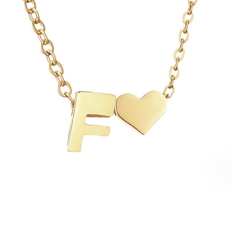 Arielle Heart Letter Necklace