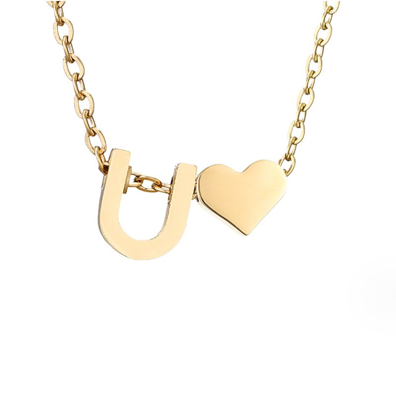 Arielle Heart Letter Necklace