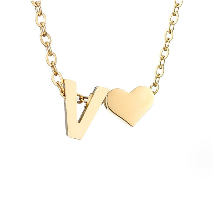 Arielle Heart Letter Necklace
