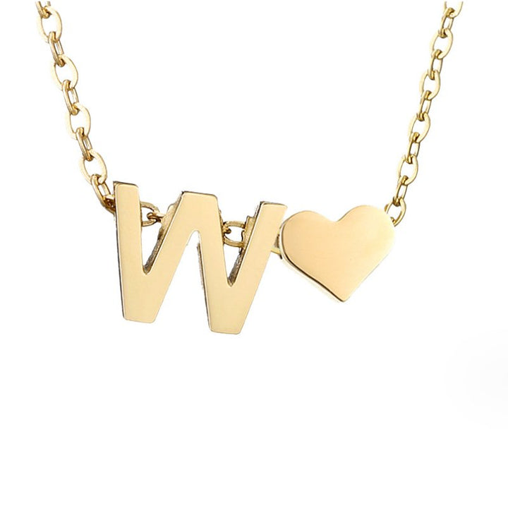 Arielle Heart Letter Necklace