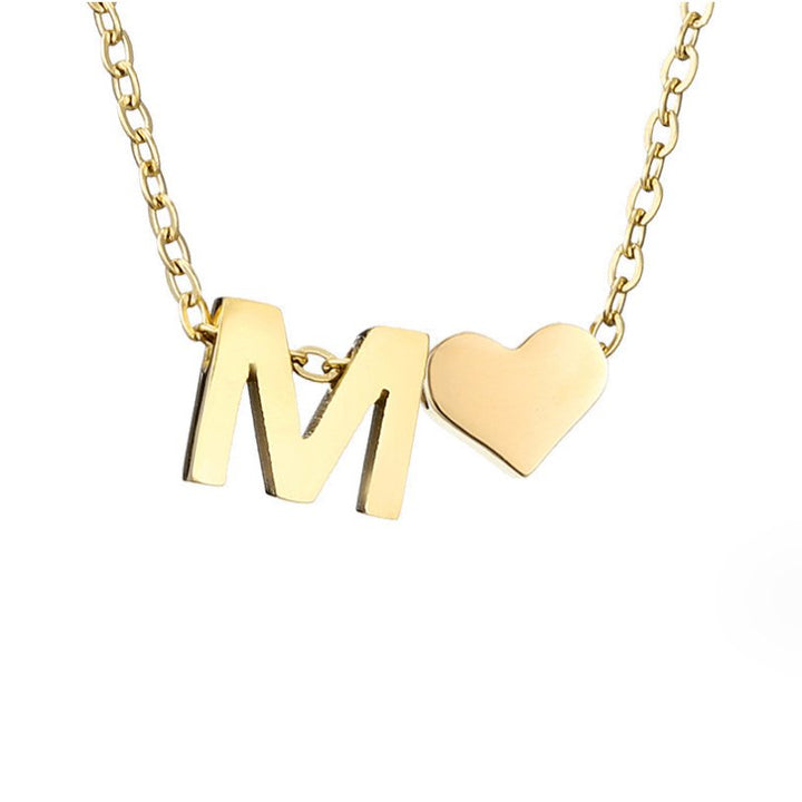 Arielle Heart Letter Necklace