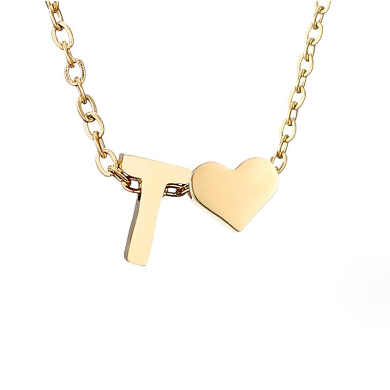 Arielle Heart Letter Necklace