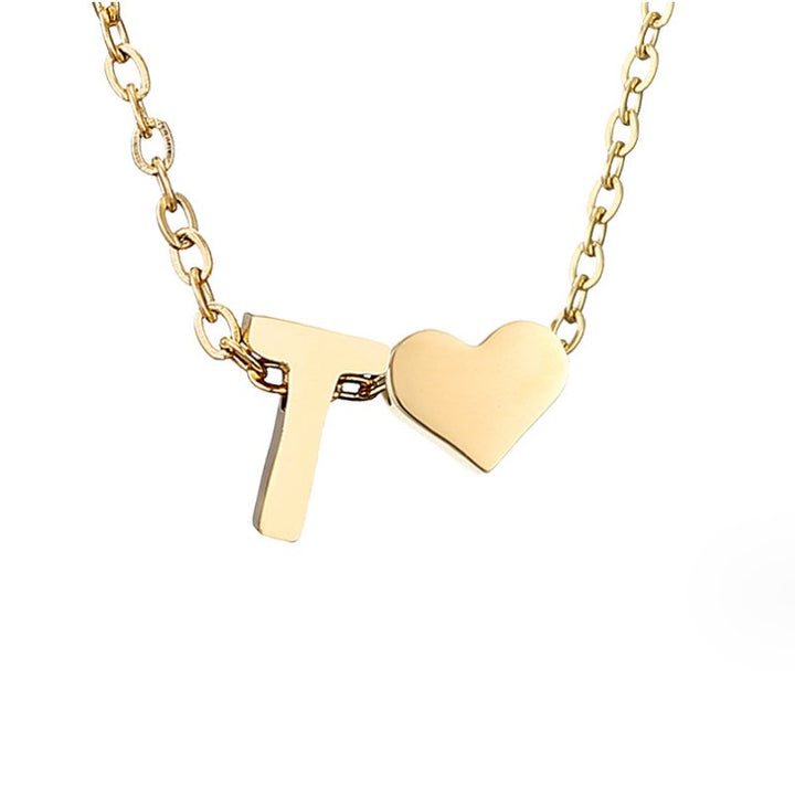 Arielle Heart Letter Necklace