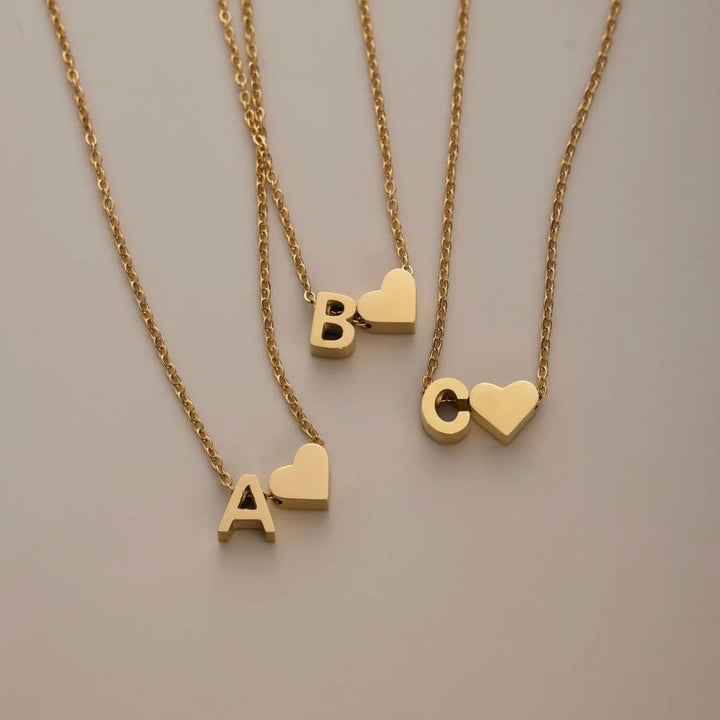 Arielle Heart Letter Necklace