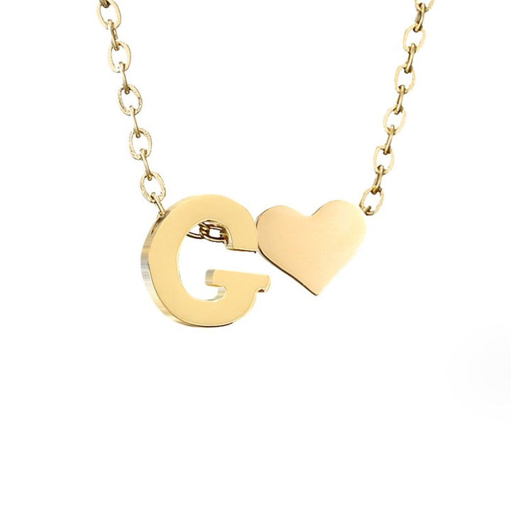 Arielle Heart Letter Necklace