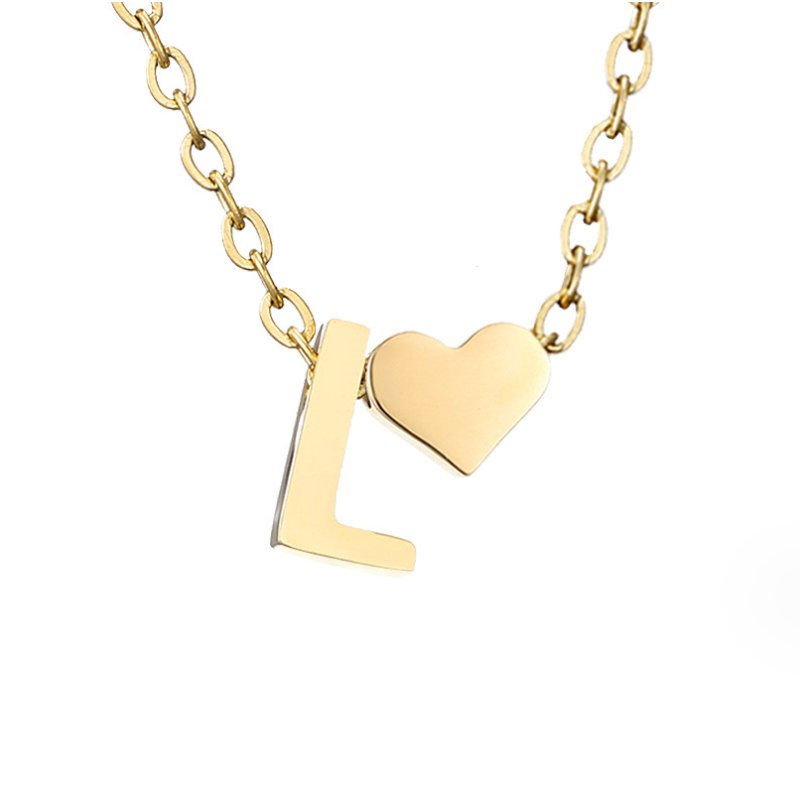 Arielle Heart Letter Necklace