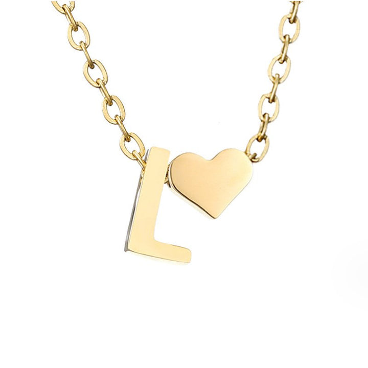 Arielle Heart Letter Necklace