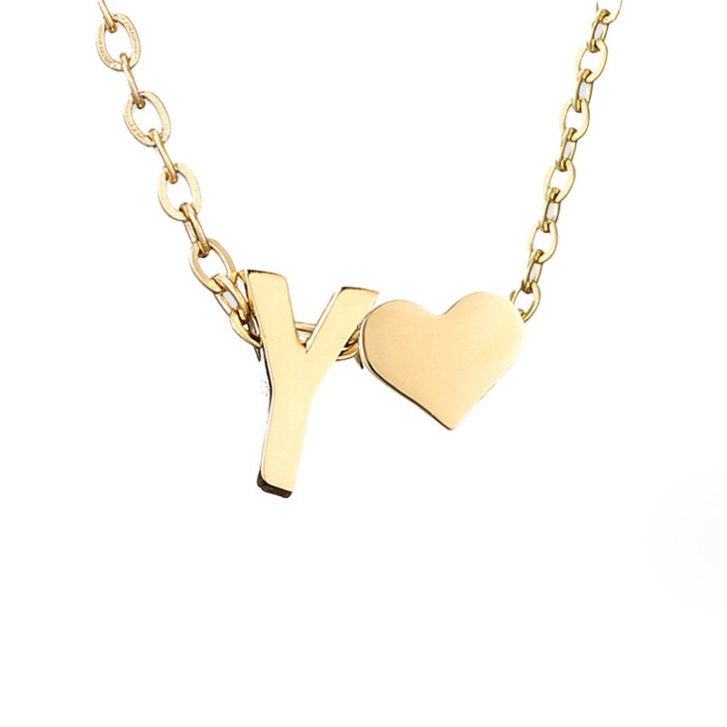 Arielle Heart Letter Necklace