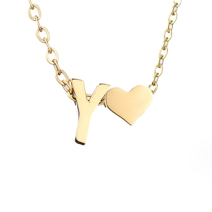 Arielle Heart Letter Necklace