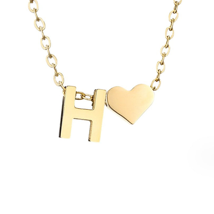 Arielle Heart Letter Necklace