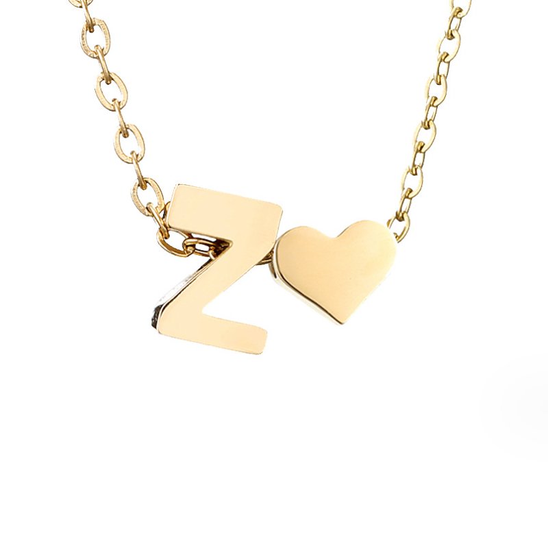 Arielle Heart Letter Necklace