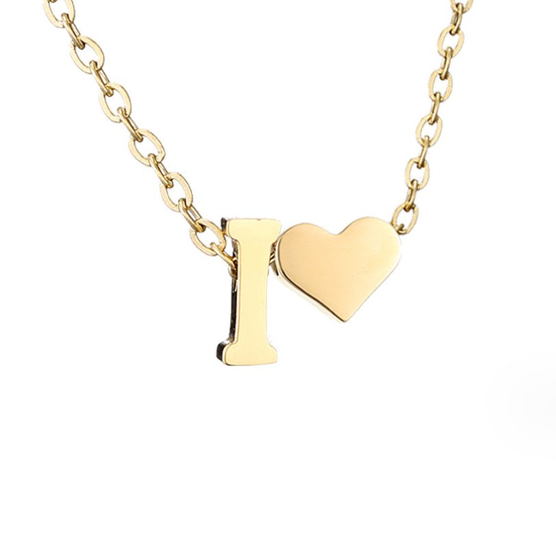 Arielle Heart Letter Necklace