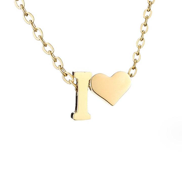Arielle Heart Letter Necklace