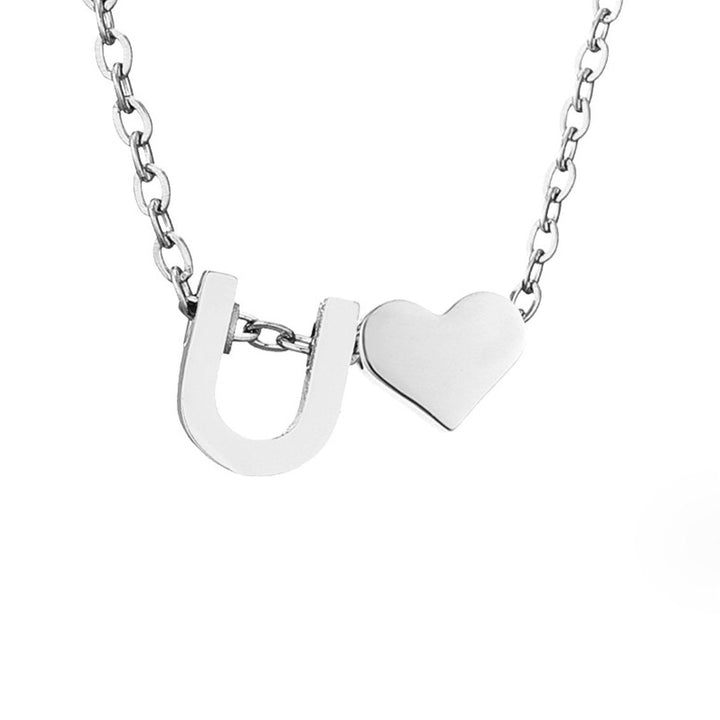 Ayla Silver Heart Initial