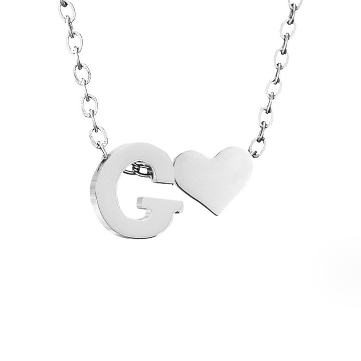 Ayla Silver Heart Initial