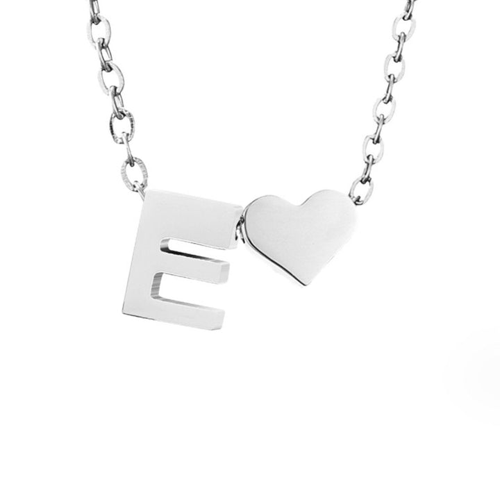 Ayla Silver Heart Initial