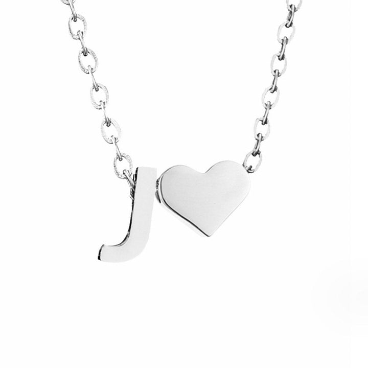 Ayla Silver Heart Initial
