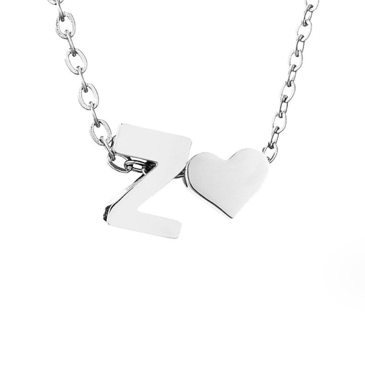 Ayla Silver Heart Initial
