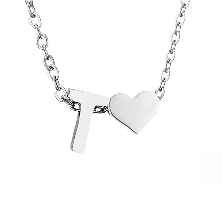 Ayla Silver Heart Initial