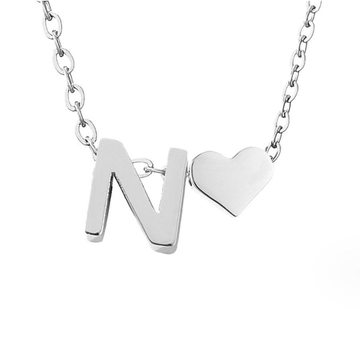 Ayla Silver Heart Initial