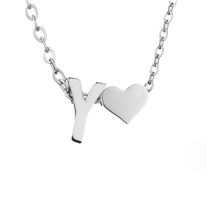 Ayla Silver Heart Initial
