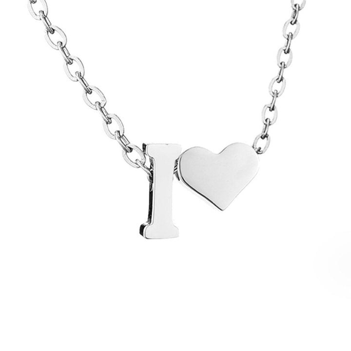 Ayla Silver Heart Initial