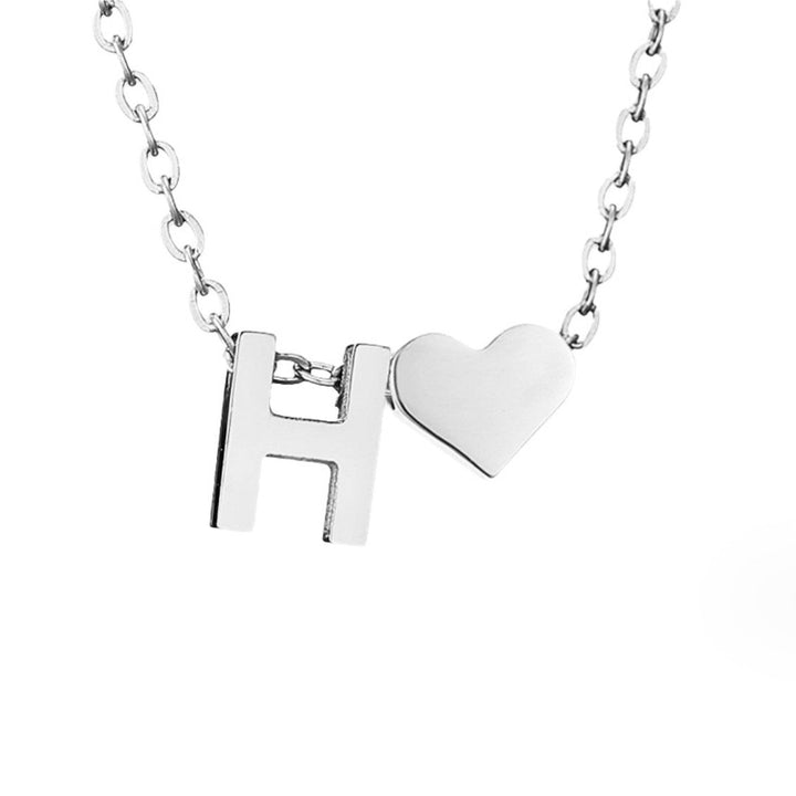 Ayla Silver Heart Initial