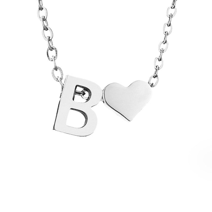 Ayla Silver Heart Initial