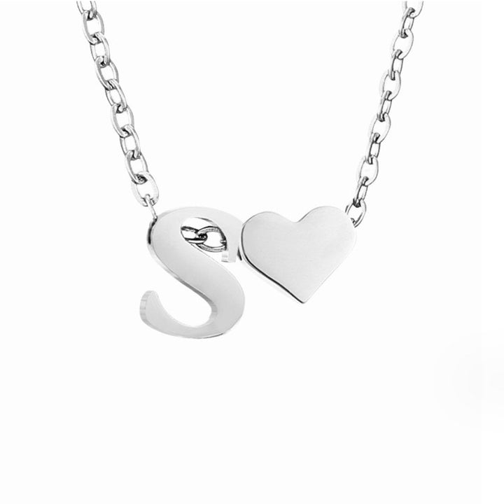 Ayla Silver Heart Initial