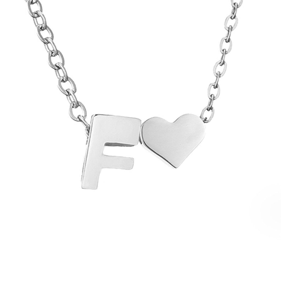 Ayla Silver Heart Initial