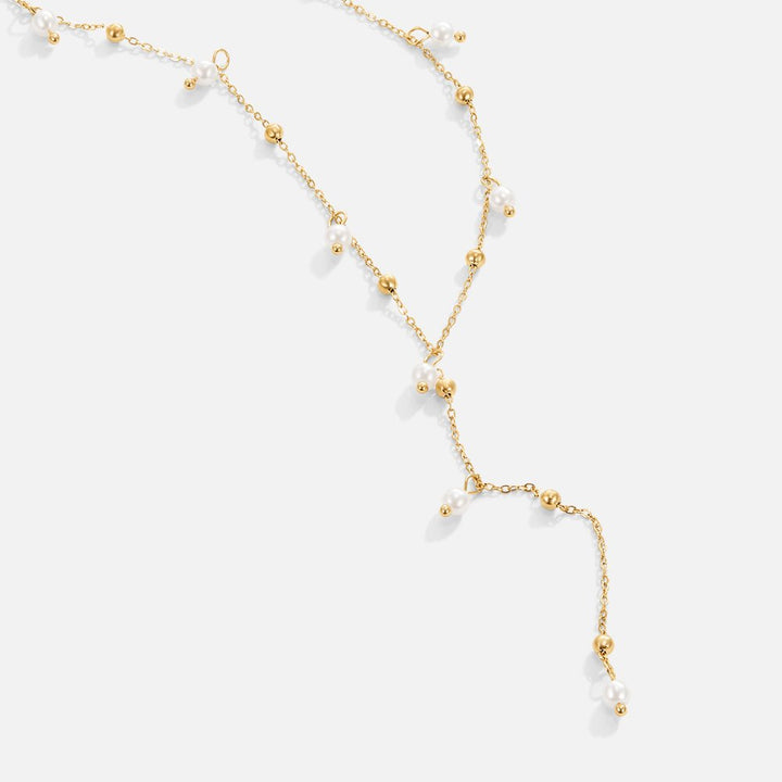 Serena Pearl Drop Lariat Necklace