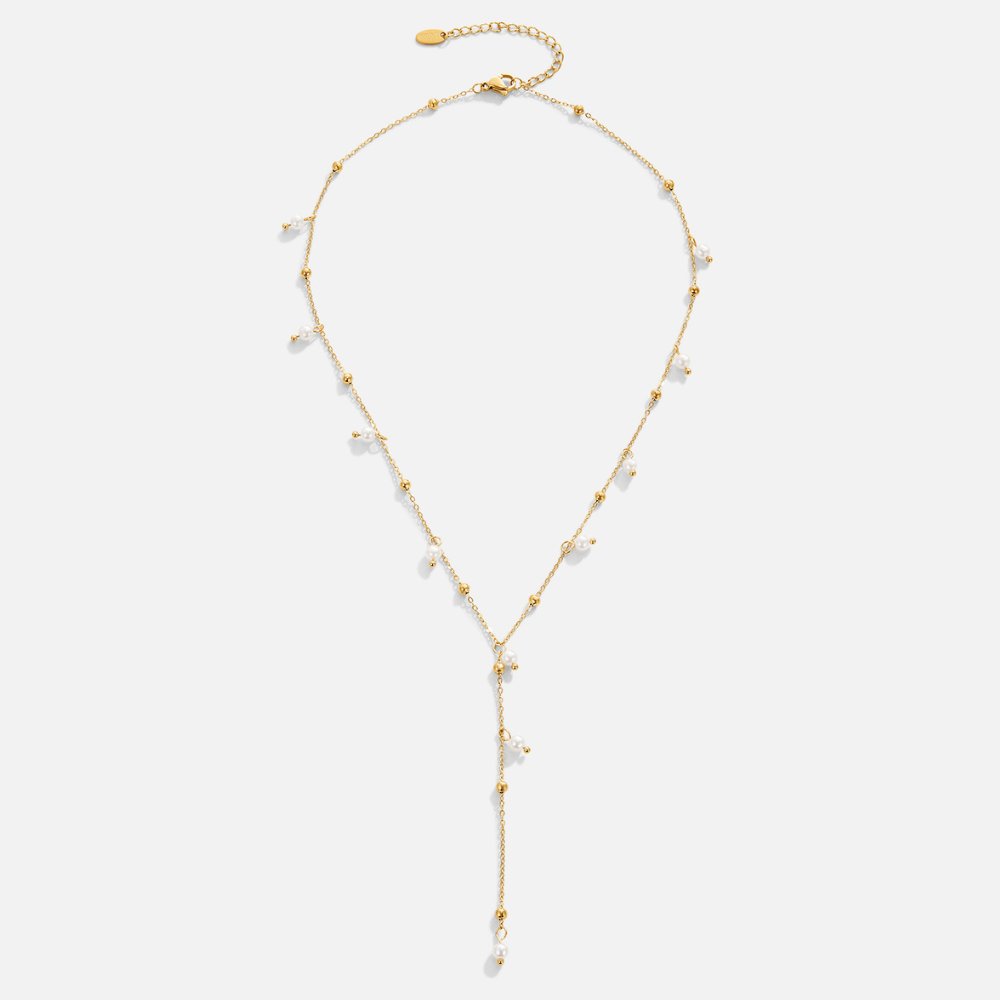 Serena Pearl Drop Lariat Necklace