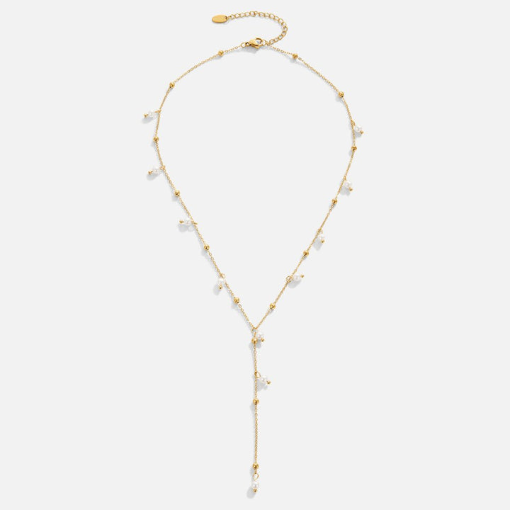 Serena Pearl Drop Lariat Necklace