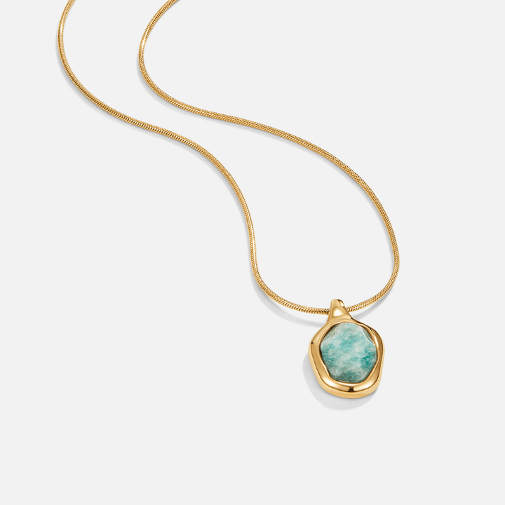 Aqua Stone Molten Necklace
