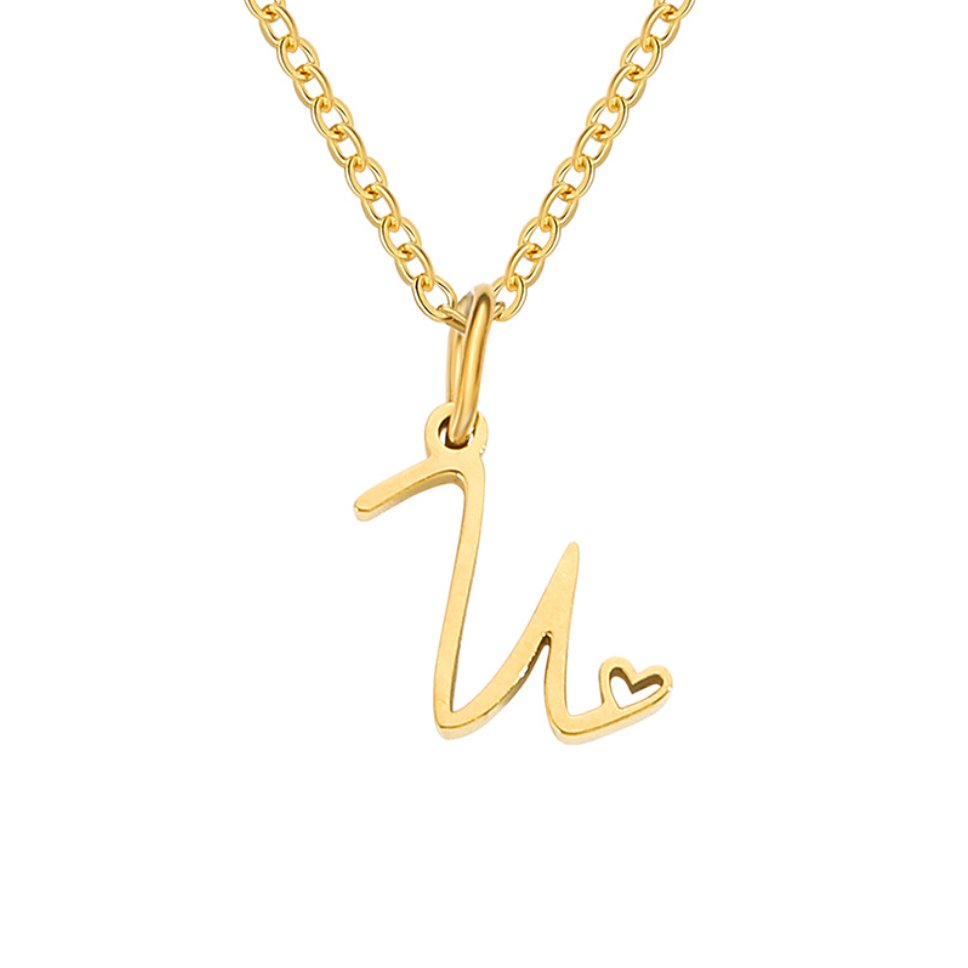 Elara Letter Pendant Necklace