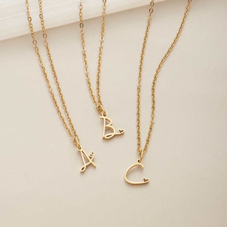 Elara Letter Pendant Necklace