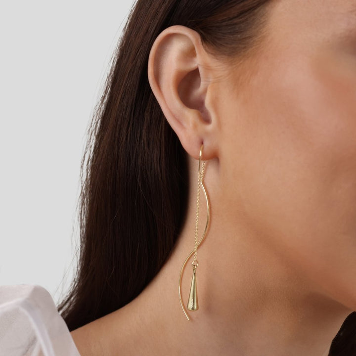 Dorée Teardrop Threader Earrings