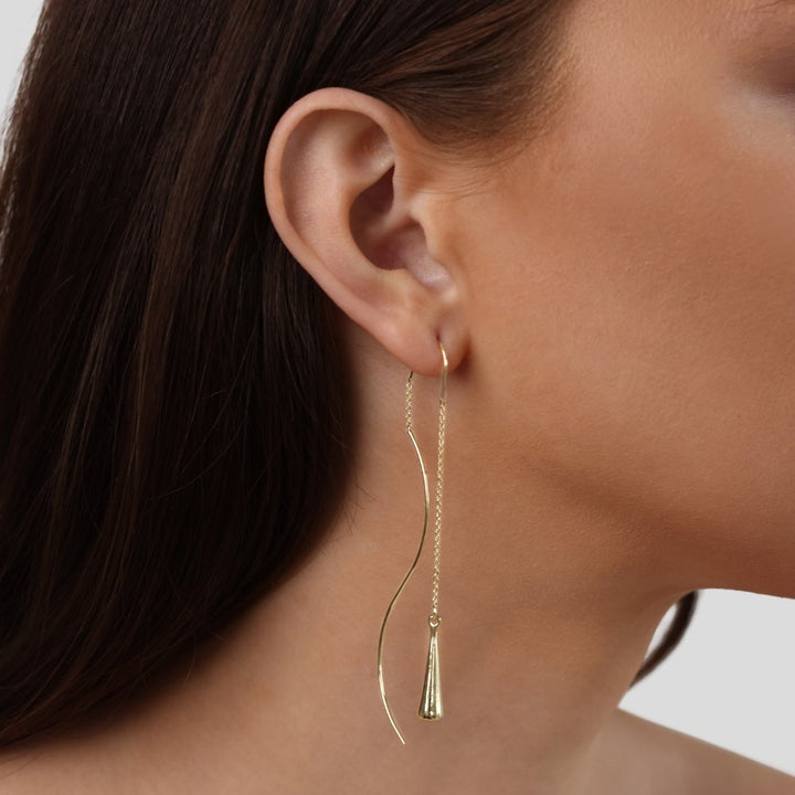 Dorée Teardrop Threader Earrings